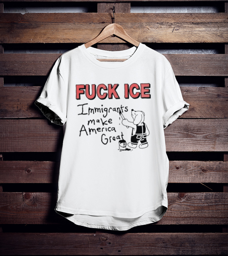 Fuck ICE Immigrants Make America Great Elephant Painter T-Shirt