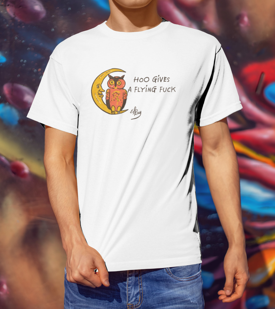 Hoo Gives A Flying Fuck Owl Moon Elyx T-Shirt