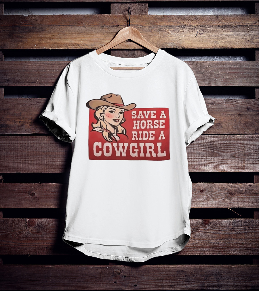 Save A Horse Ride A Cowgirl Western Country Music Vintage Style Cowgirl T-Shirt