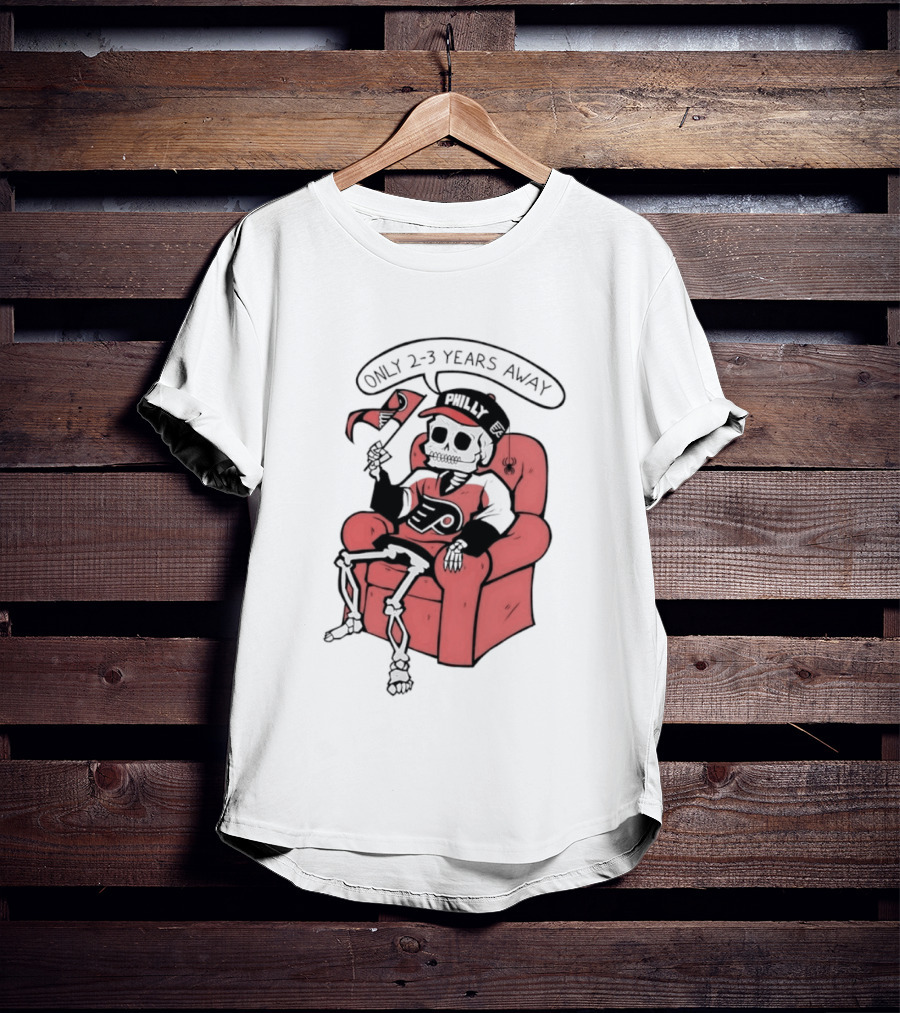 Skeleton Only 2 3 Years Away Philly Flyers Fan Chair T-Shirt