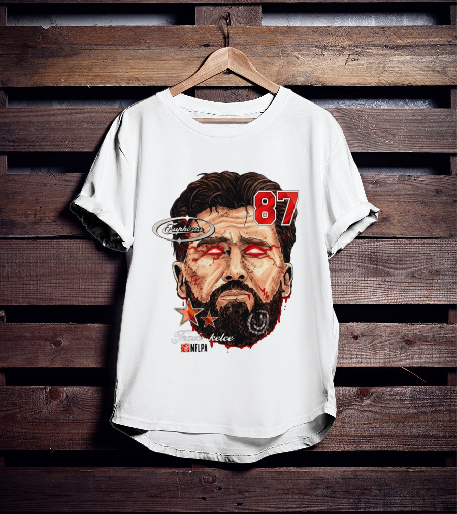 Travis Kelce Euphoria Lightning NFLPA Big Head 87 T-Shirt