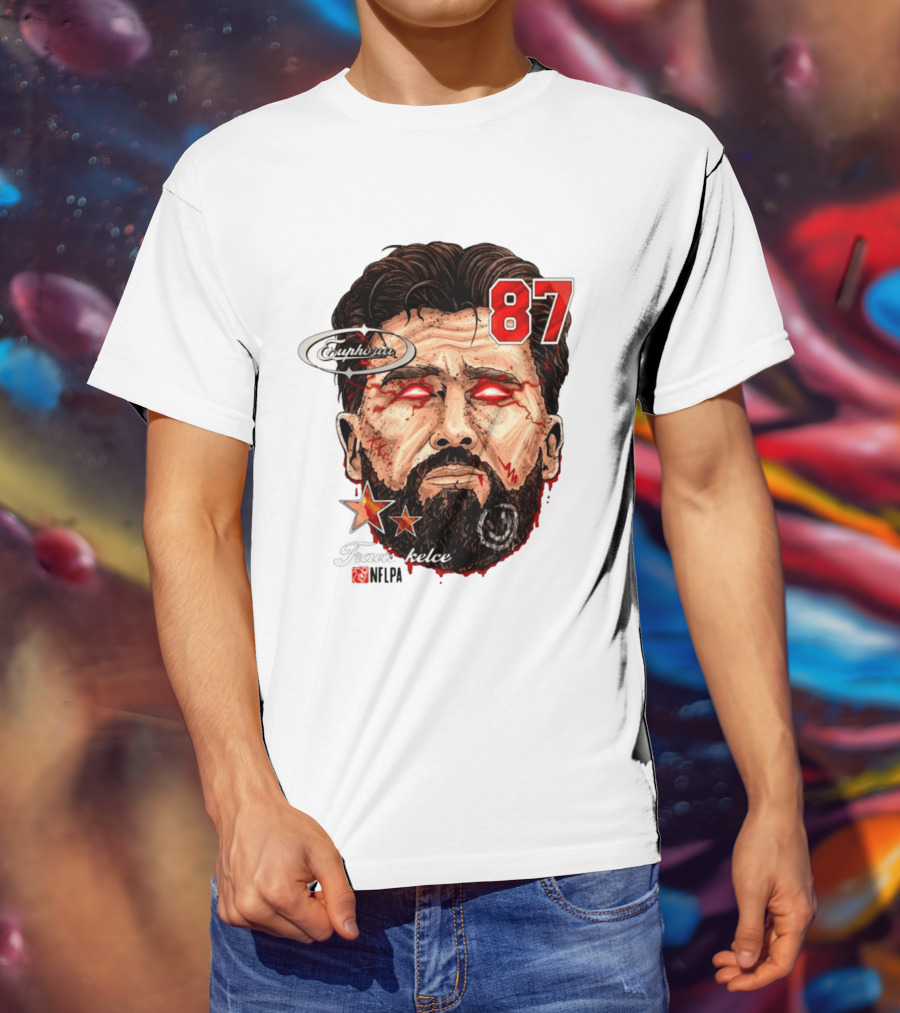 Travis Kelce Euphoria Lightning NFLPA Big Head 87 T-Shirt