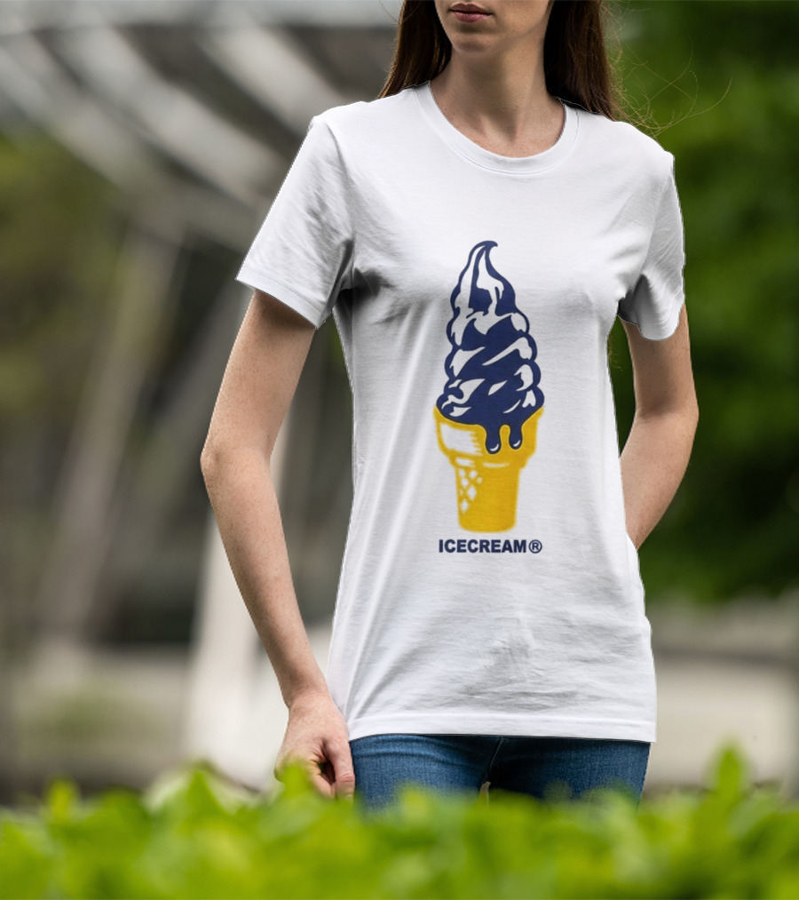 Trevor Goosby Ice Cream Blue And Yellow Cone T-Shirt