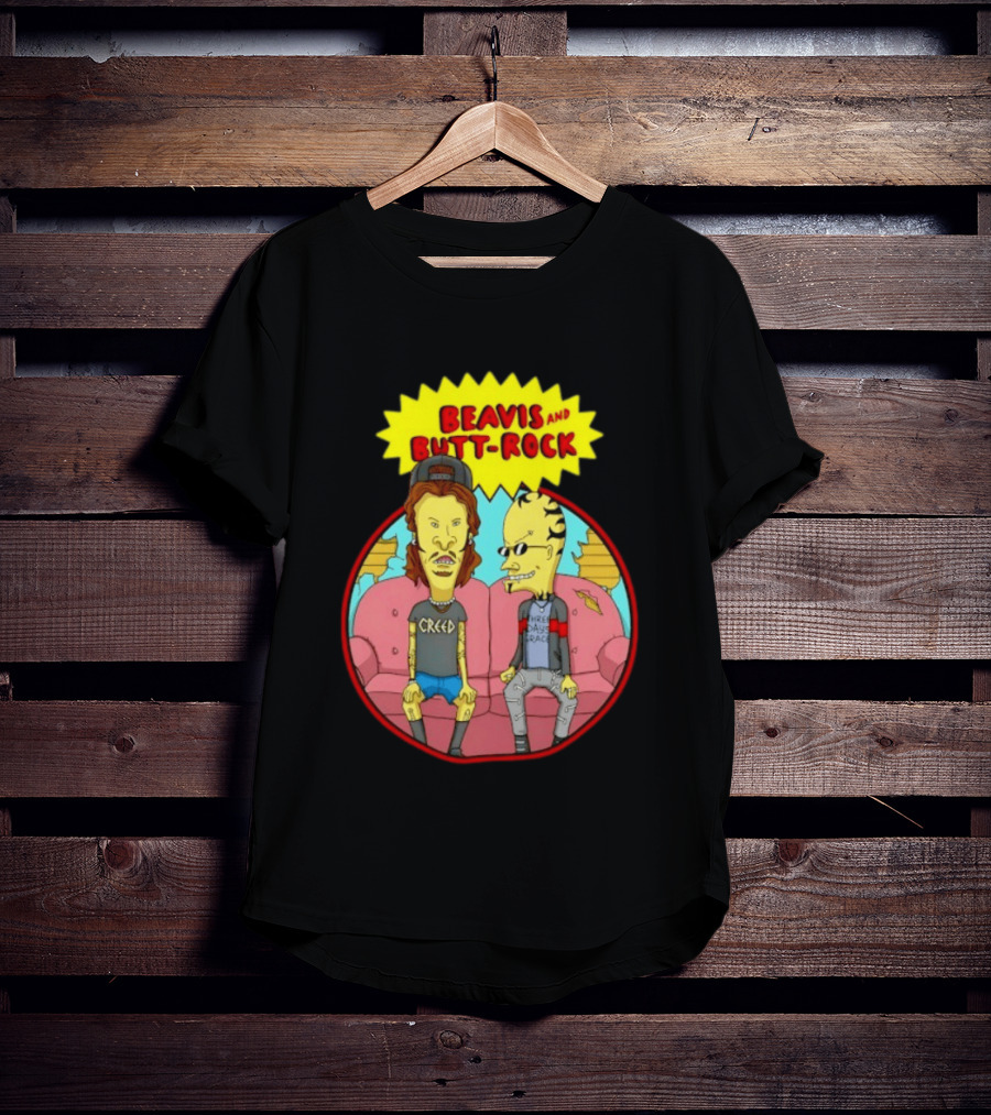 Beavis And Butt Head Rock Creed And Three Days Grace Couch Cartoon Characters T-Shirt