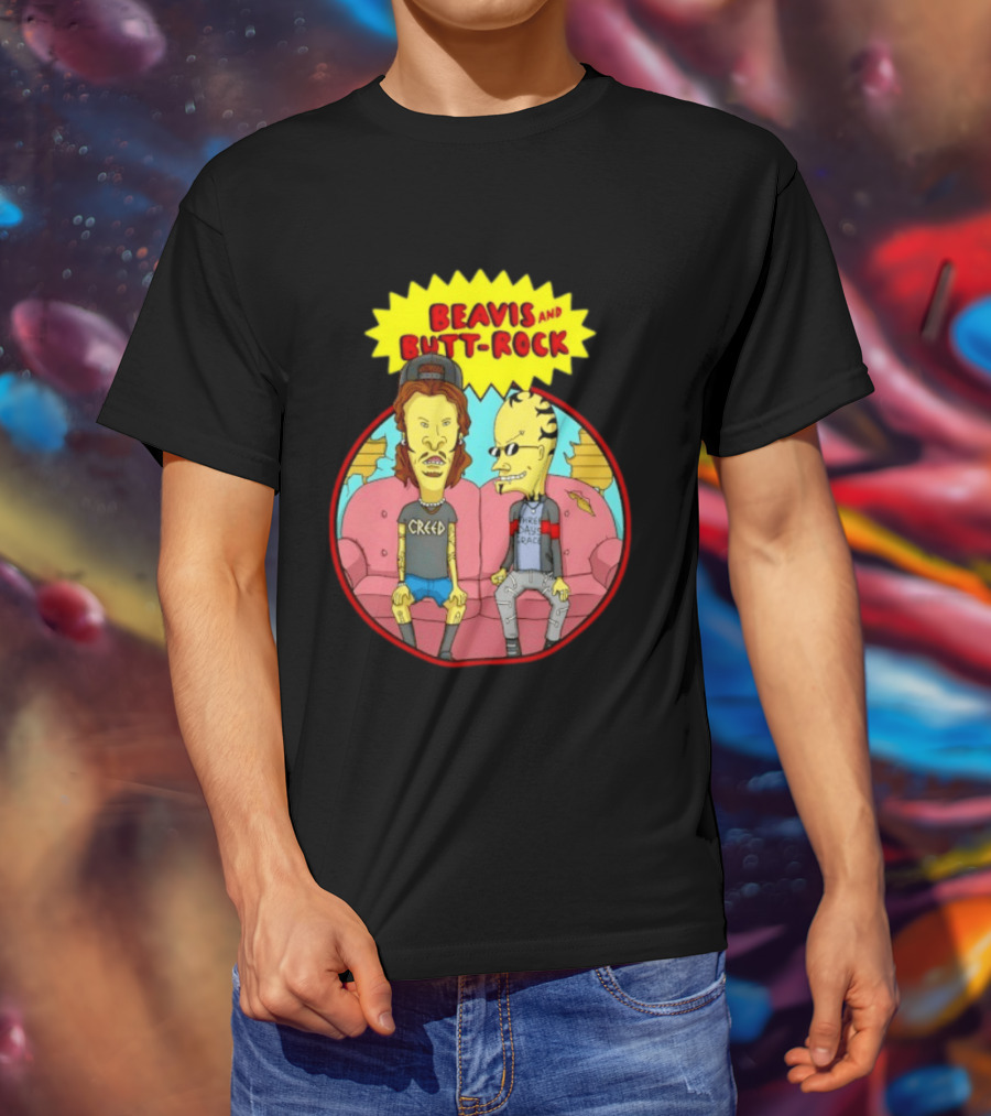 Beavis And Butt Head Rock Creed And Three Days Grace Couch Cartoon Characters T-Shirt
