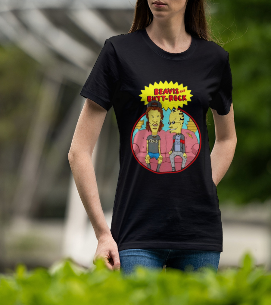 Beavis And Butt Head Rock Creed And Three Days Grace Couch Cartoon Characters T-Shirt