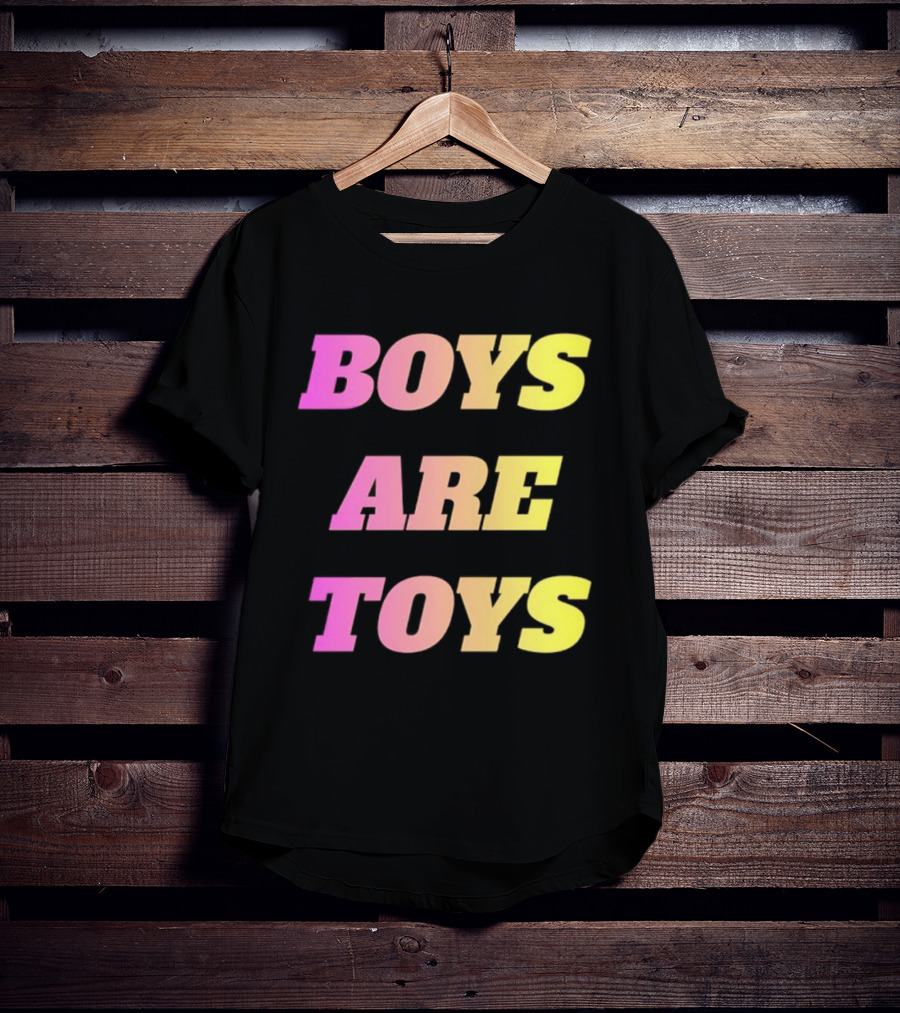 Boys Are Toys Gradient Pink And Yellow T-Shirt