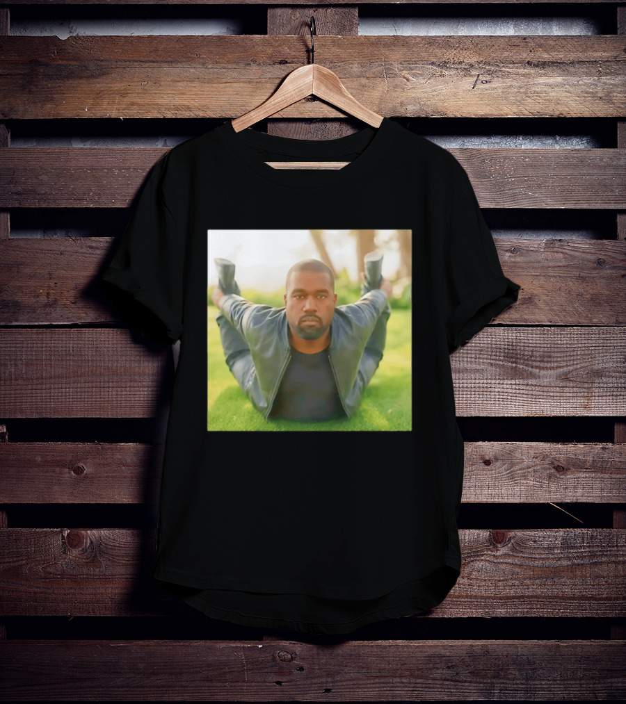 Kanye West Ye Meme Photo Iconic Pose Lying On Grass T-Shirt