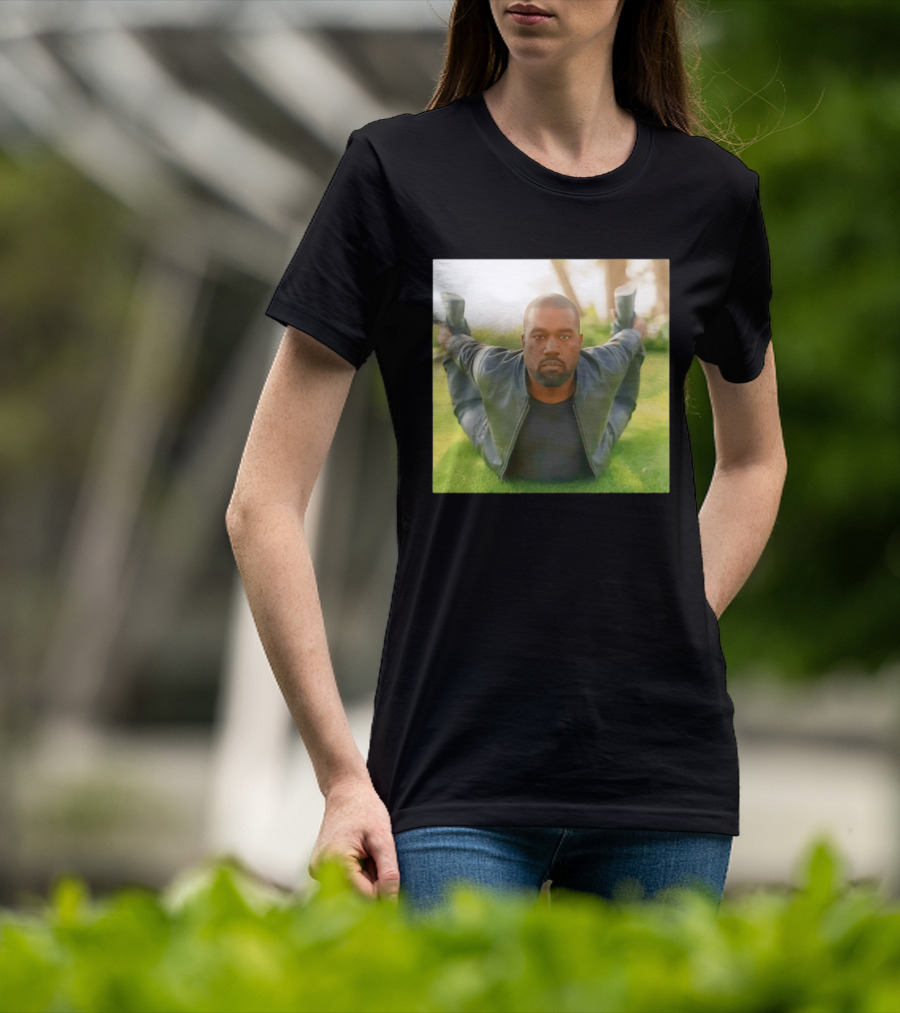 Kanye West Ye Meme Photo Iconic Pose Lying On Grass T-Shirt