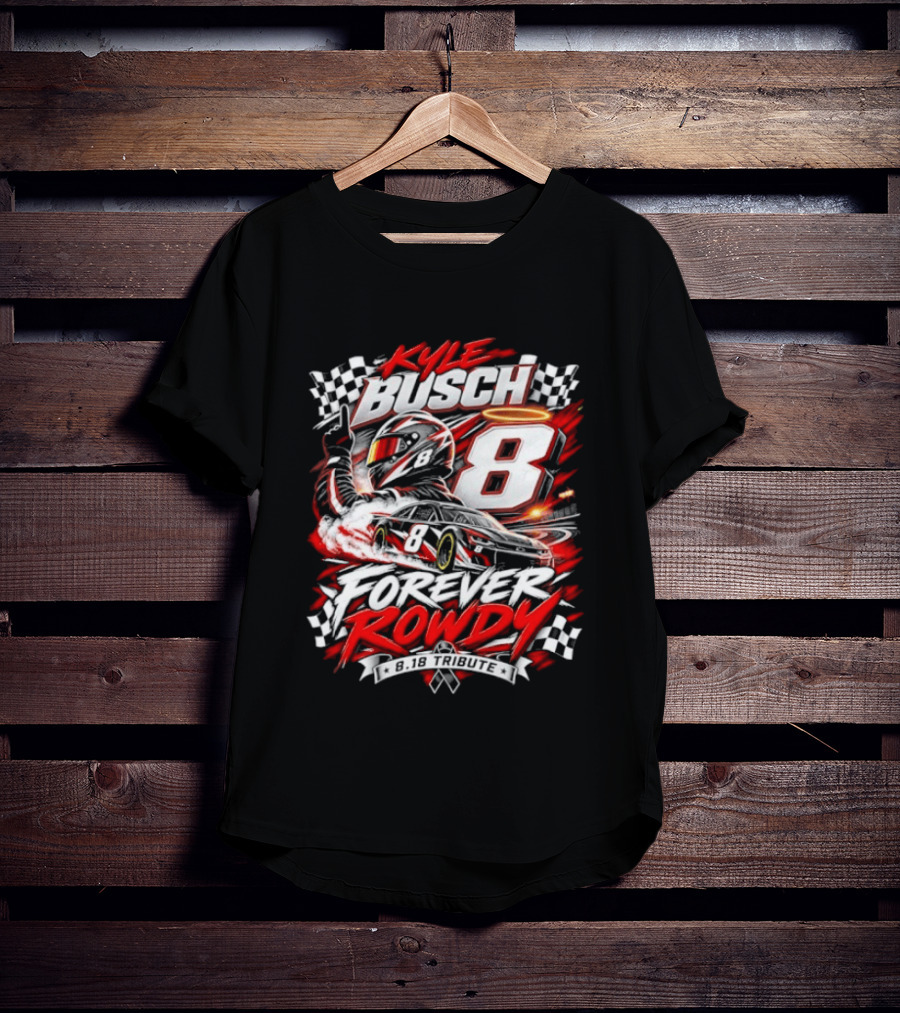 Kyle Busch 8 Forever Rowdy NASCAR Racing Angel Halo T-Shirt