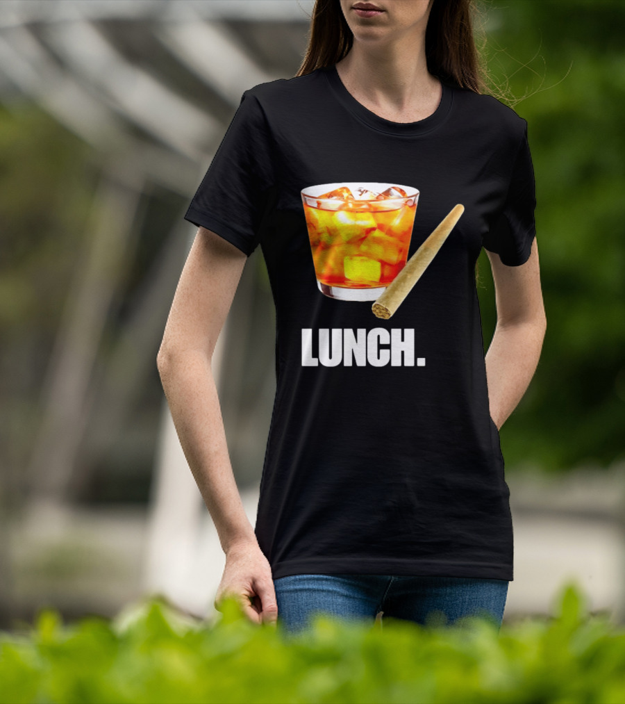 Lunch Whiskey Cigar Drinking Smoking T-Shirt