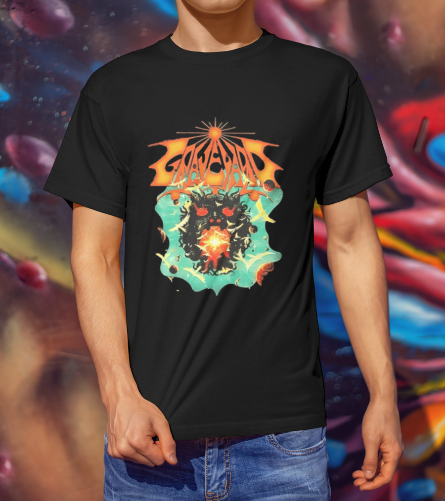 Graveyard Cosmic Energy Explosion With Surreal T-Shirt