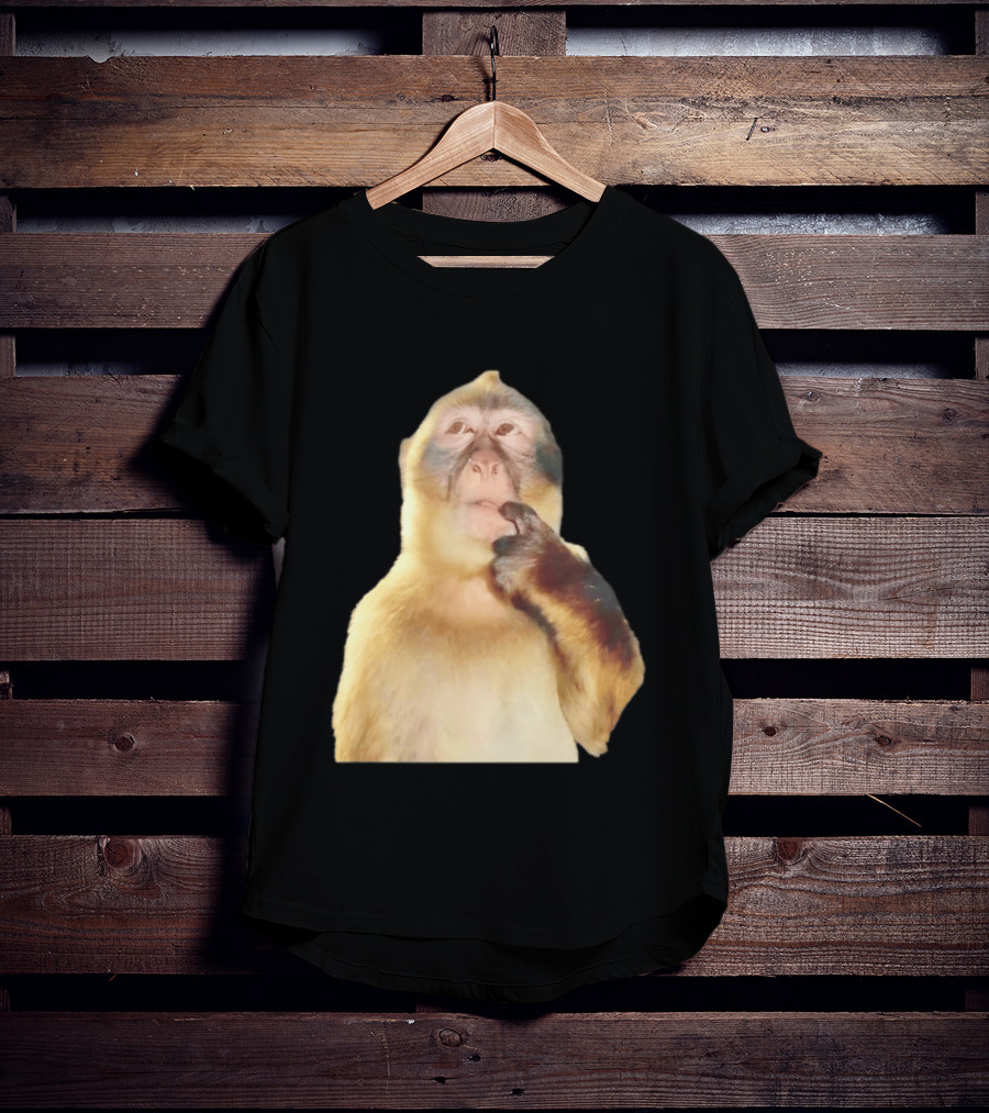 Pondering Monkey Curious Expression Contemplation T-Shirt