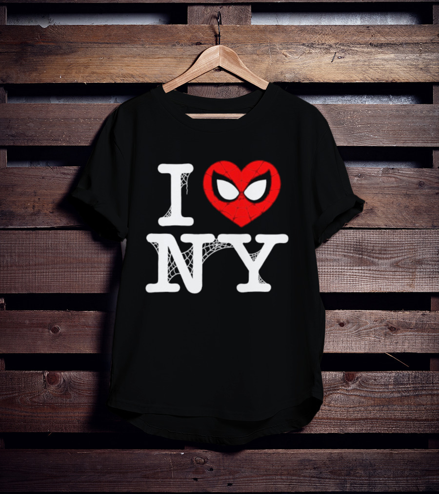 I Love NY Spider Man Marvel Superhero Iconic Web T-Shirt