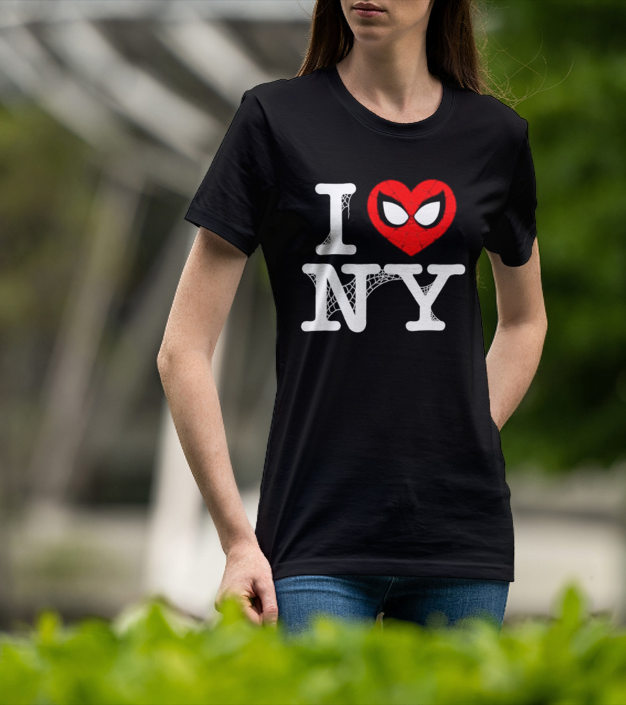I Love NY Spider Man Marvel Superhero Iconic Web T-Shirt