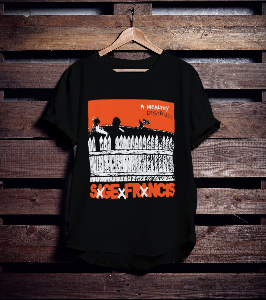 Sage Francis A Healthy Distrust Hip Hop Silhouette White Fence Red T-Shirt
