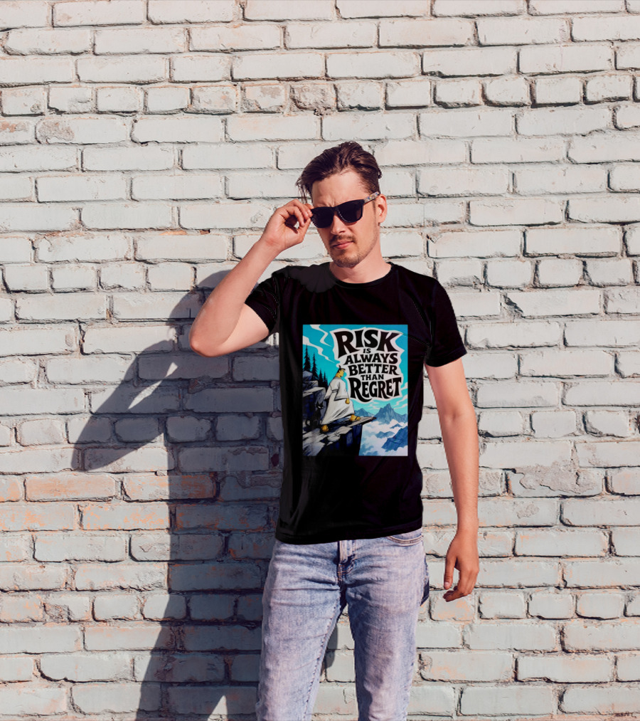 Samurai Jack Risk Is Always Better Than Regret Mountain Scene T-Shirt