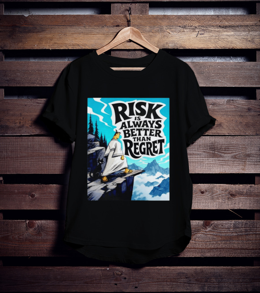 Samurai Jack Risk Is Always Better Than Regret Mountain Scene T-Shirt