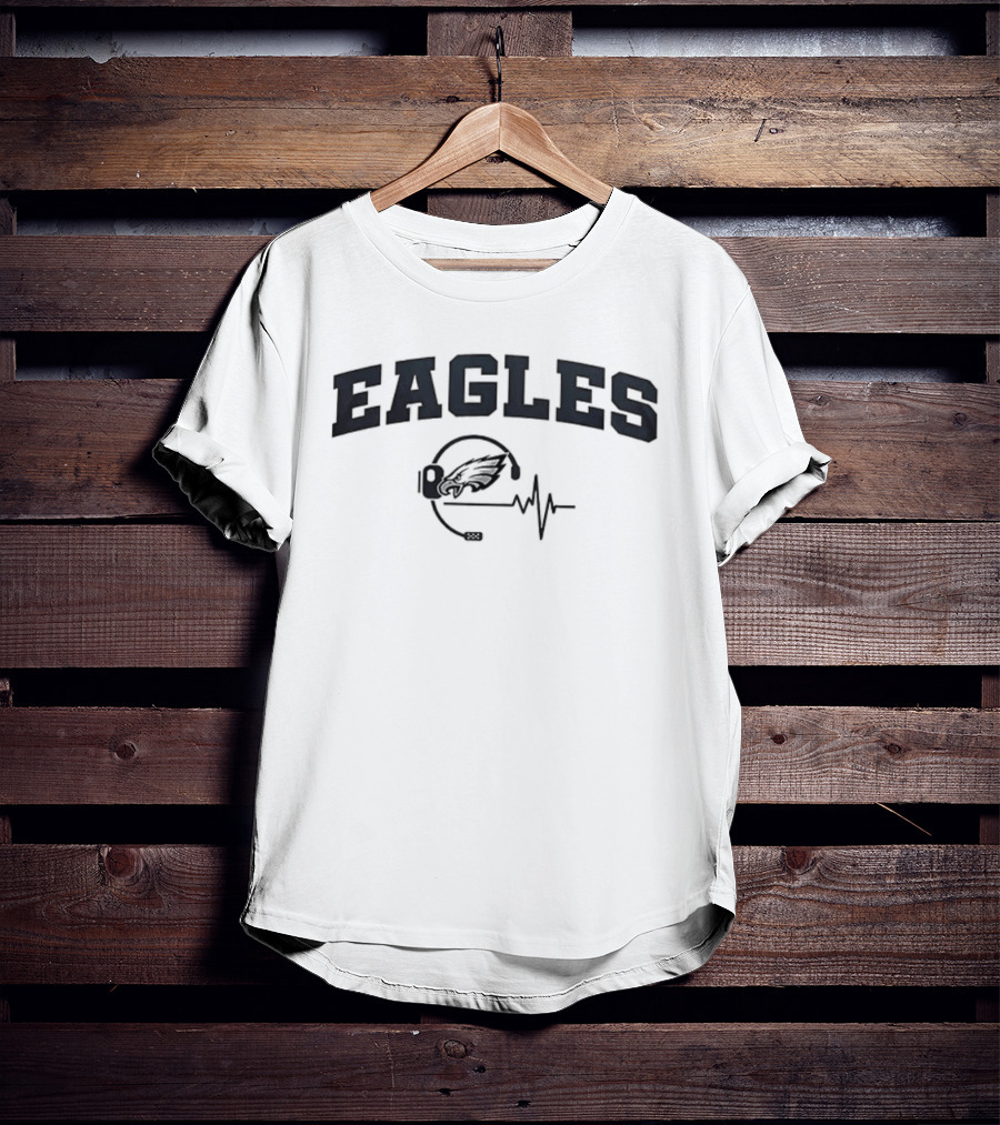 Philadelphia Eagles 2026 Season First Responders First To The Fight Eagles Helmet Heartbeat T-Shirt