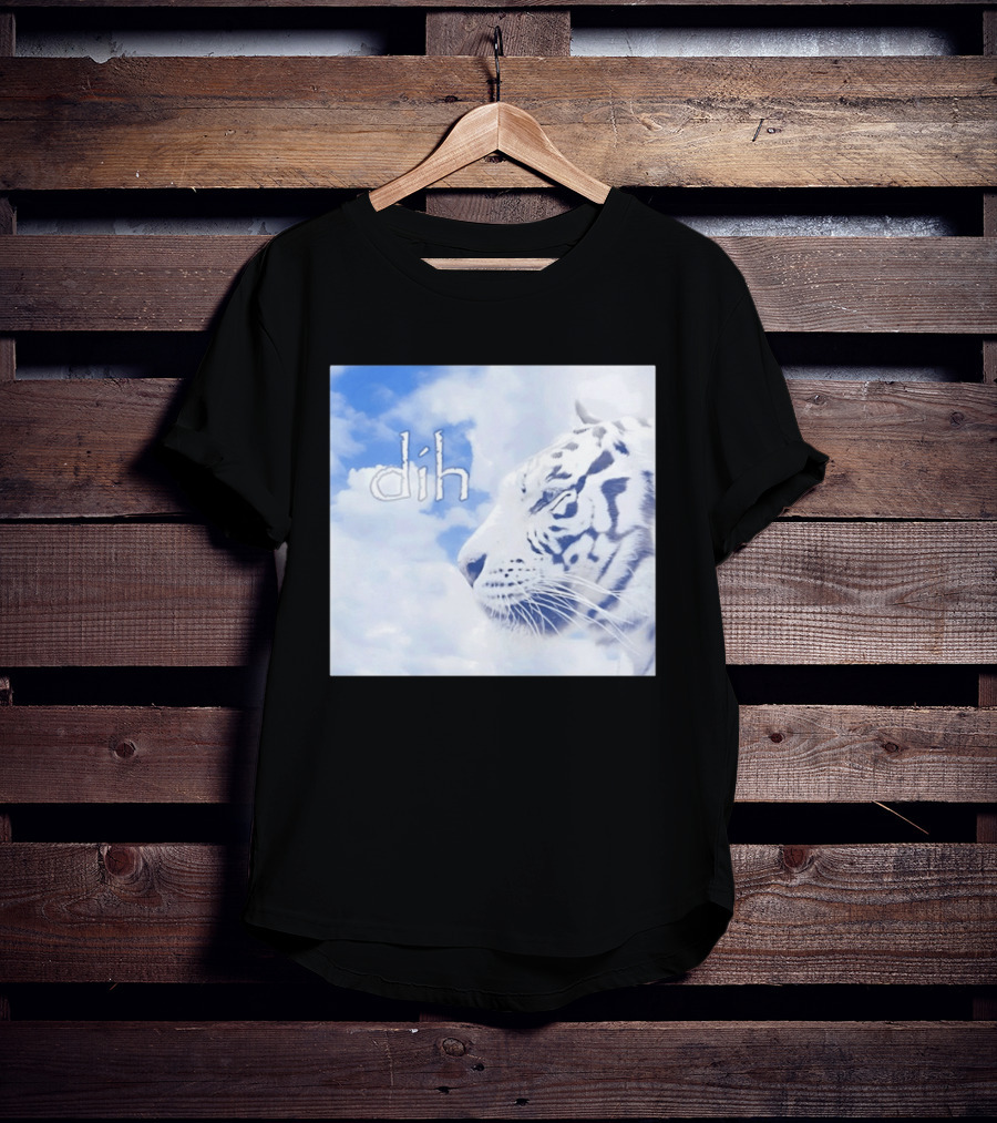Tiger Dih Majestic Clouds White Bengal Tiger Profile T-Shirt