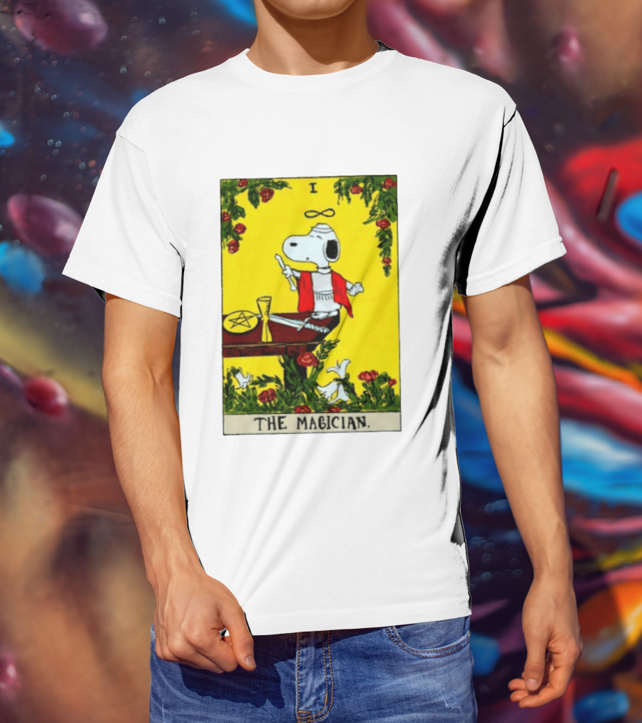 Snoopy Peanuts The Magician Tarot Card T-Shirt