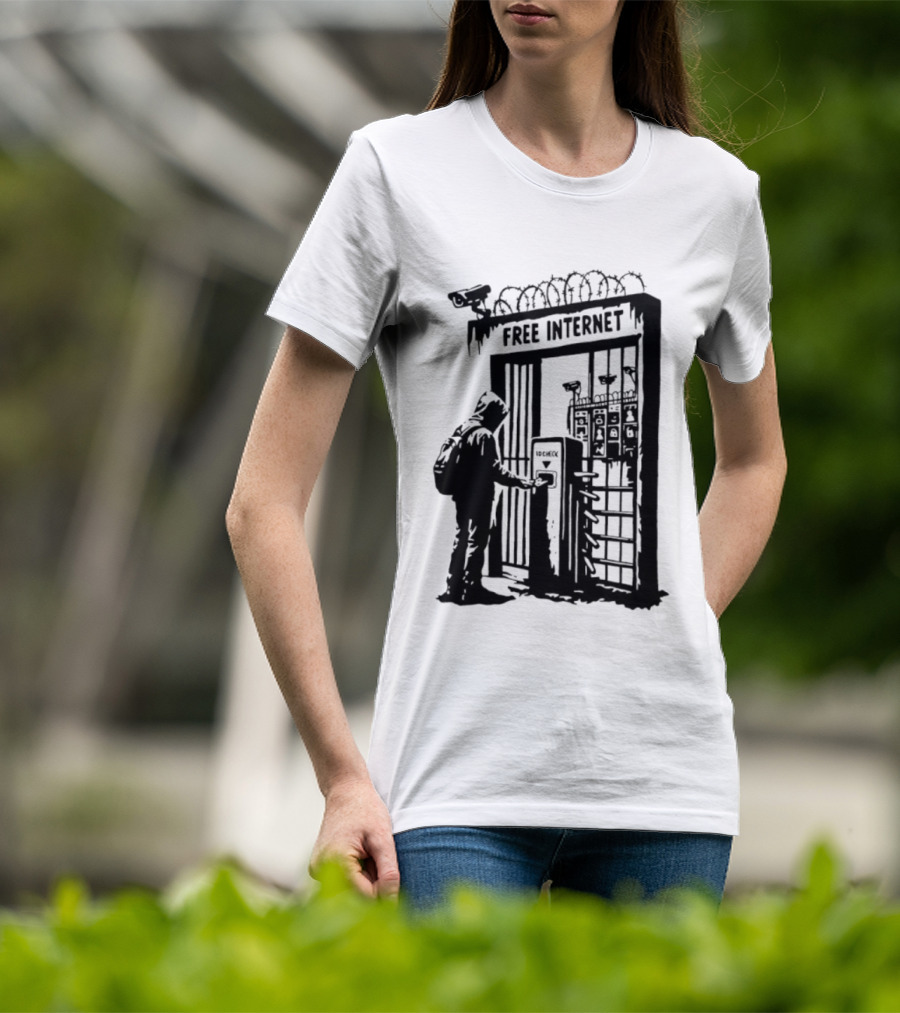 Free Internet Surveillance ID Check Privacy Concerns T-Shirt