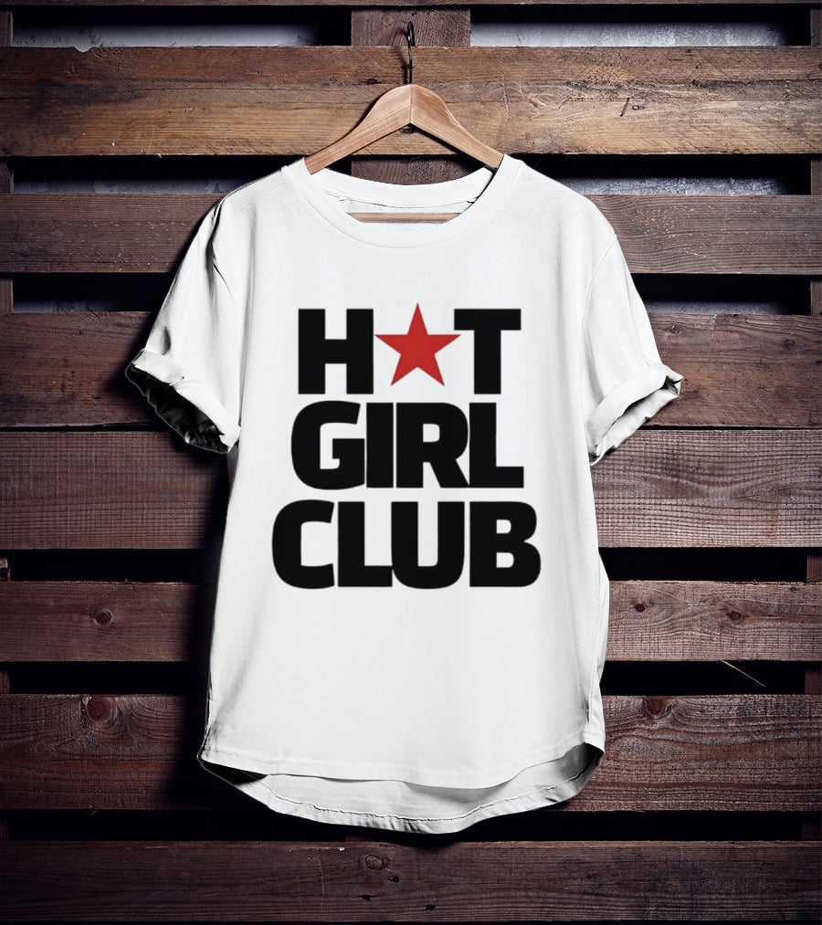 Hot Girl Club Red Star Trendy Fashion T-Shirt