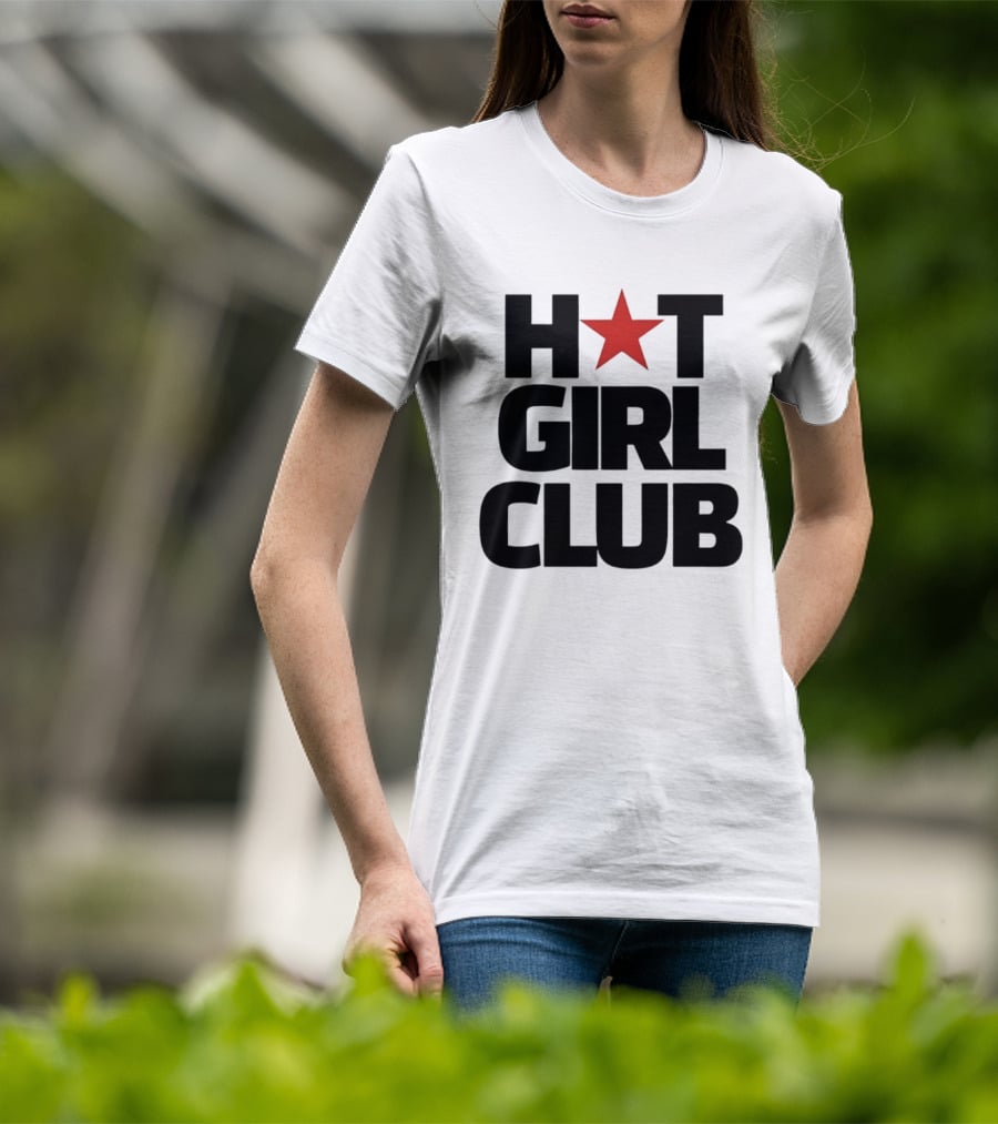 Hot Girl Club Red Star Trendy Fashion T-Shirt