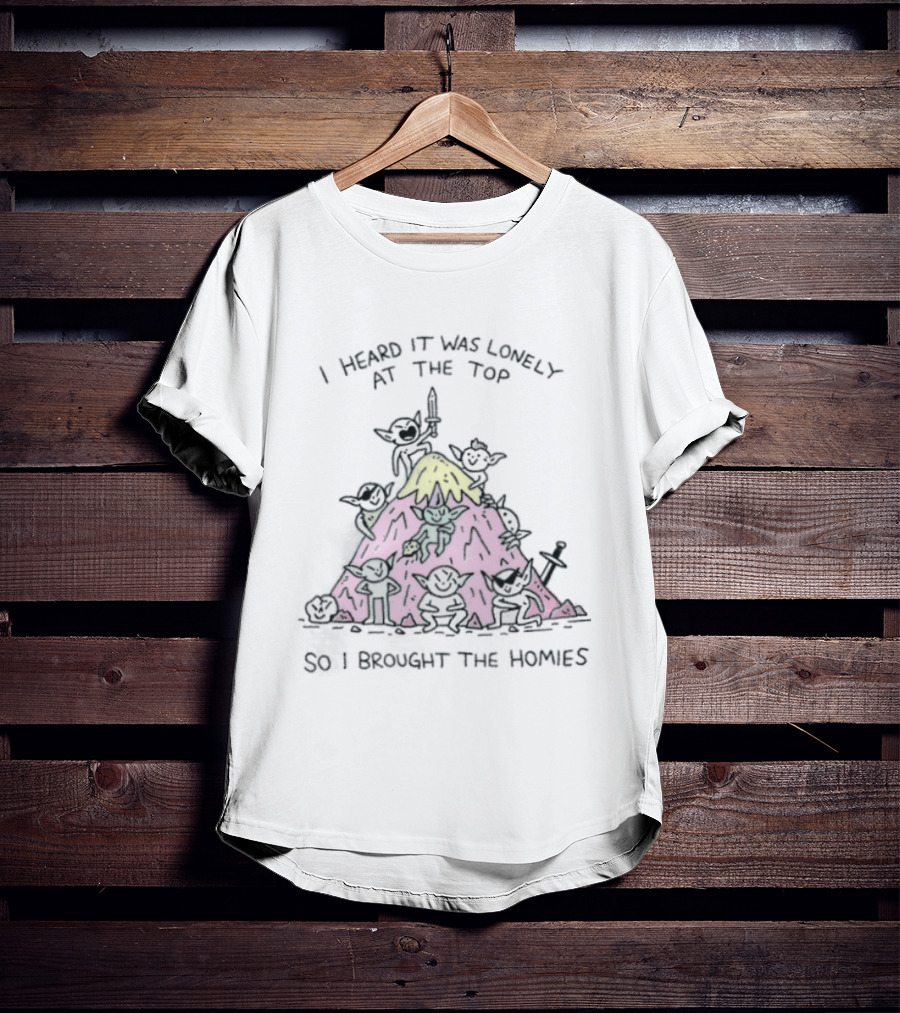 I Heard It Was Lonely At The Top So I Brought The Homies Yoda Mountain T-Shirt