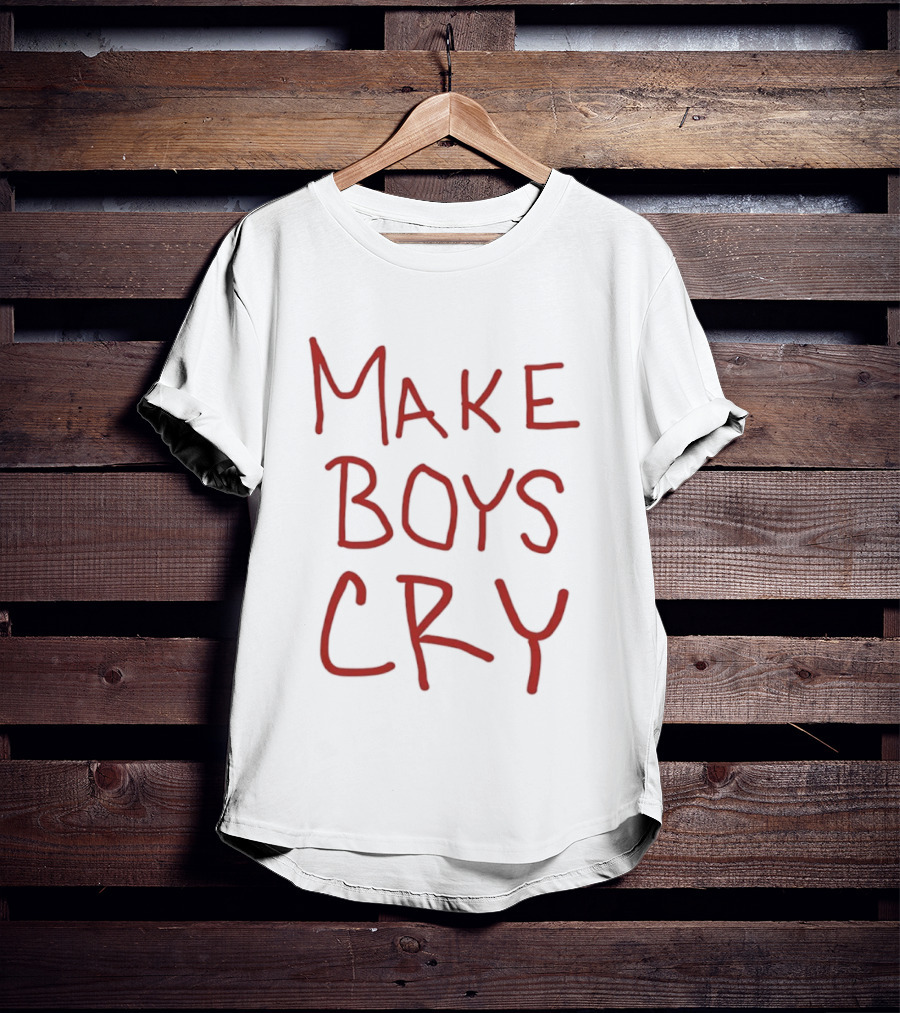 Make Boys Cry Aesthetic Y2K Trendy Red T-Shirt
