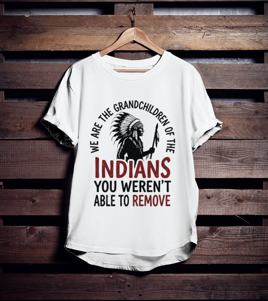 We Are The Grandchildren Of The Indians You Weren't Able To Remove Native American Headdress T-Shirt