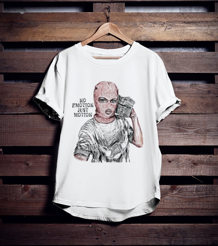 No Emotion Just Motion Balaclava Money Stacks T-Shirt