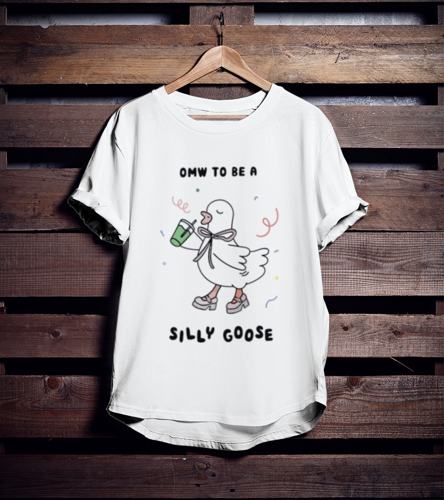 Omw To Be A Silly Goose Duck Coffee Scarf Confetti Fun T-Shirt