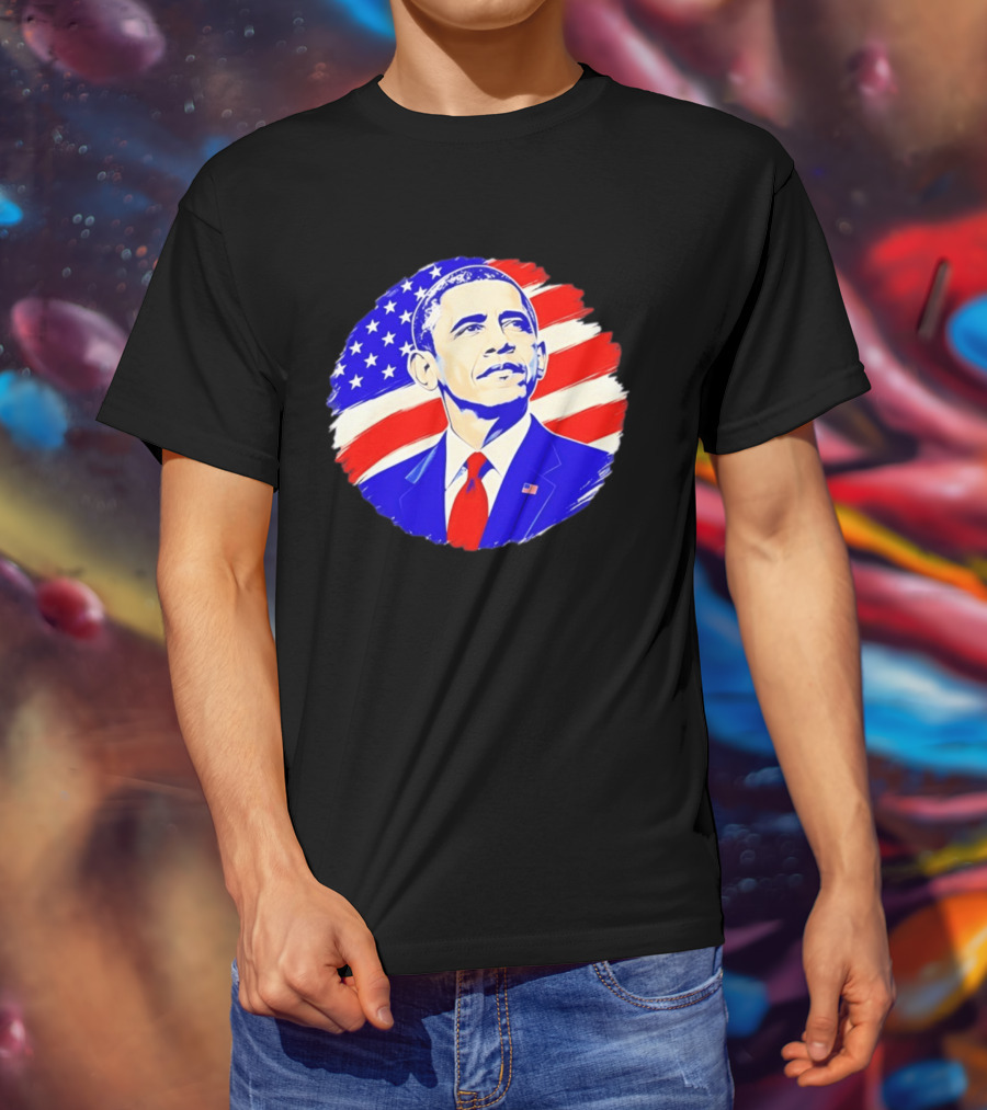 Barack Obama American Flag US President T-Shirt
