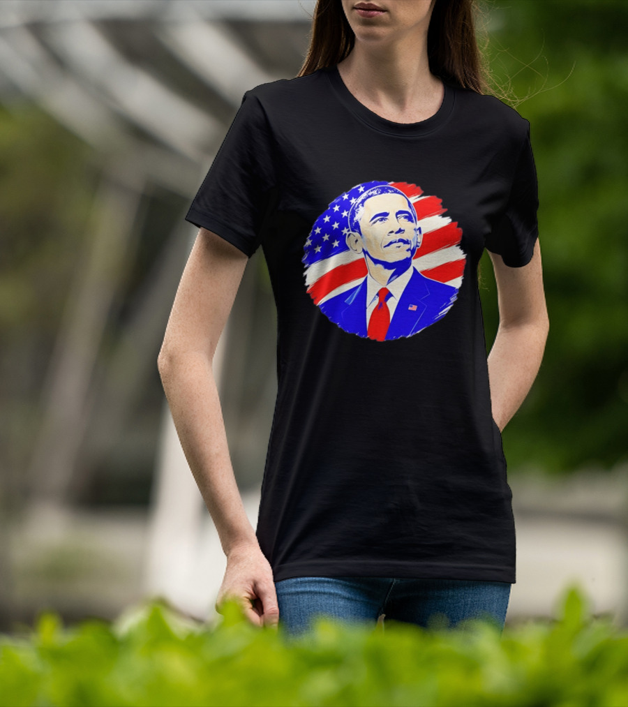 Barack Obama American Flag US President T-Shirt