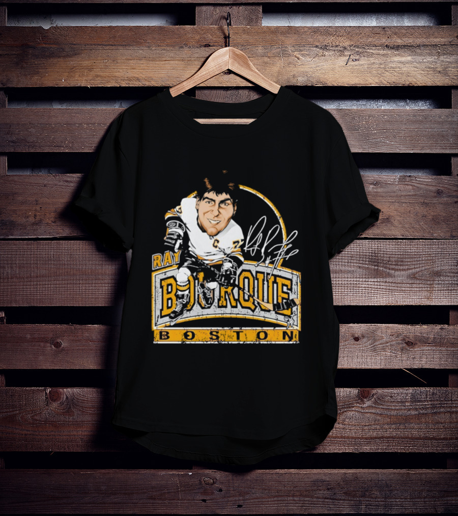 Ray Bourque Boston Bruins Hockey Bruce Stark Caricature T-Shirt