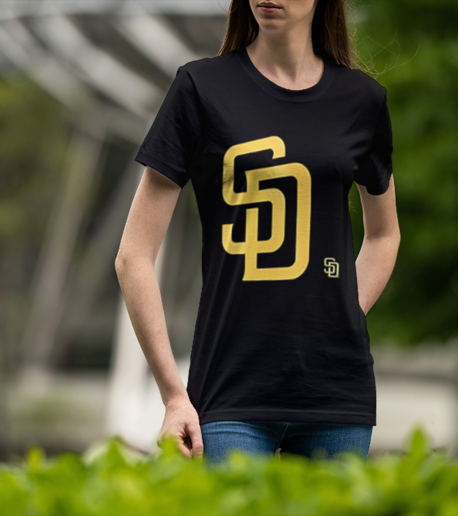 San Diego Padres SD Logo Cartoon 2 Sided T-Shirt