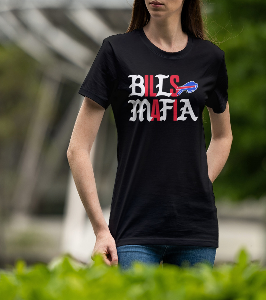 Buffalo Bills Mafia Wordmark With Team T-Shirt