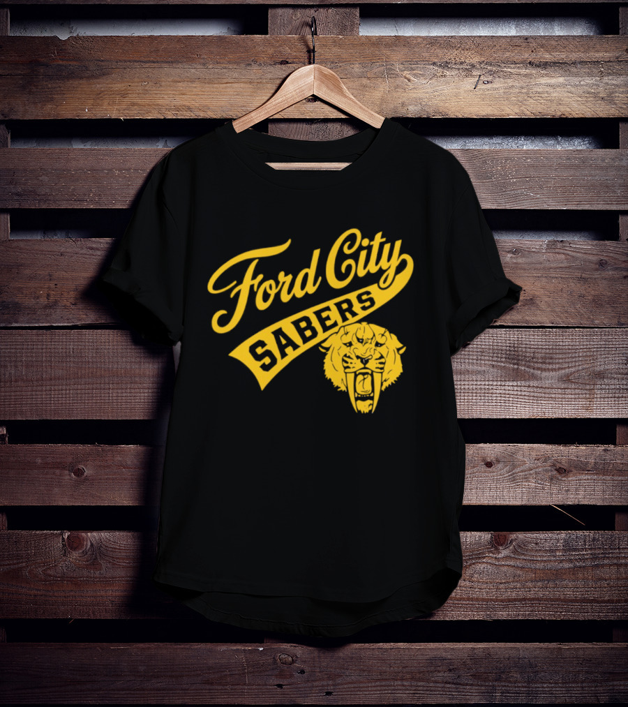 Ford City Sabers Yellow Lion T-Shirt