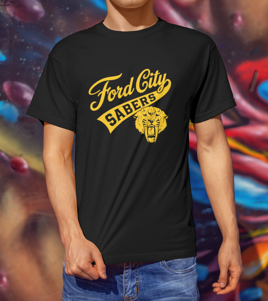Ford City Sabers Yellow Lion T-Shirt
