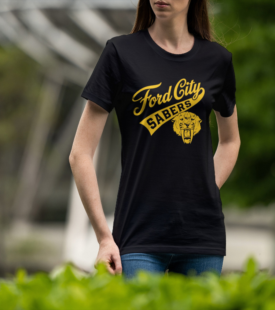 Ford City Sabers Yellow Lion T-Shirt