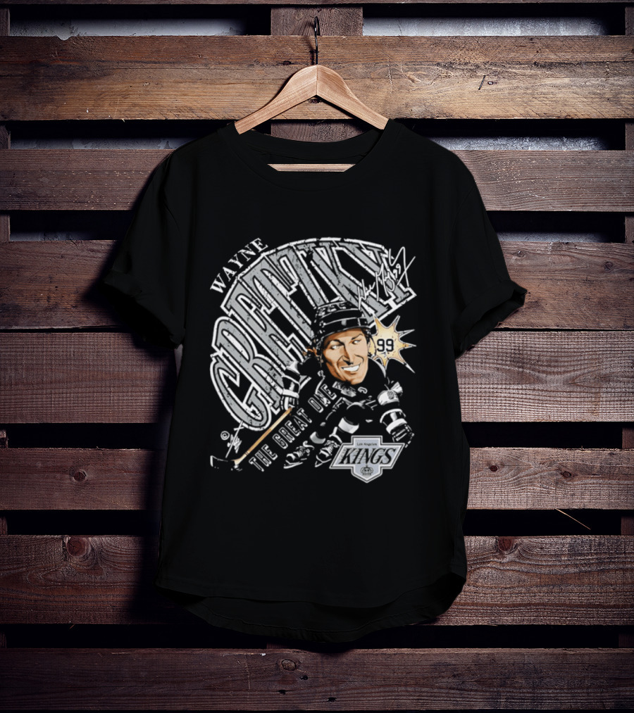 Wayne Gretzky The Great One Los Angeles Kings Bruce Stark T-Shirt