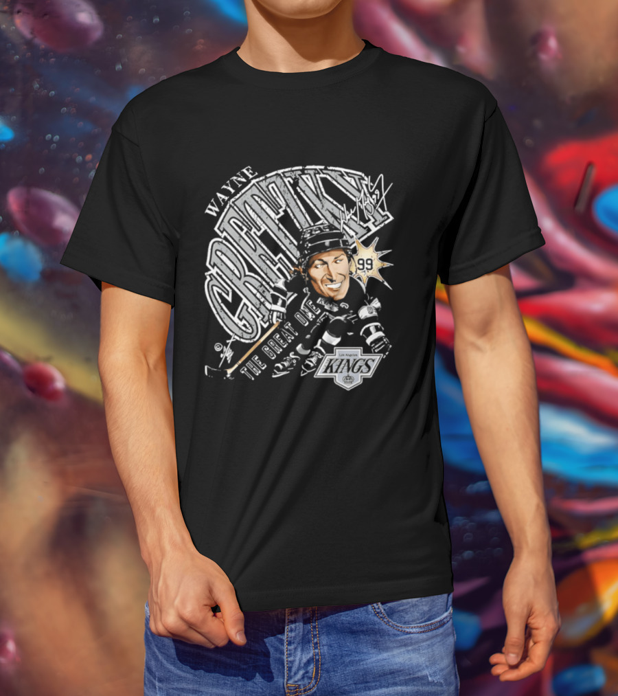Wayne Gretzky The Great One Los Angeles Kings Bruce Stark T-Shirt