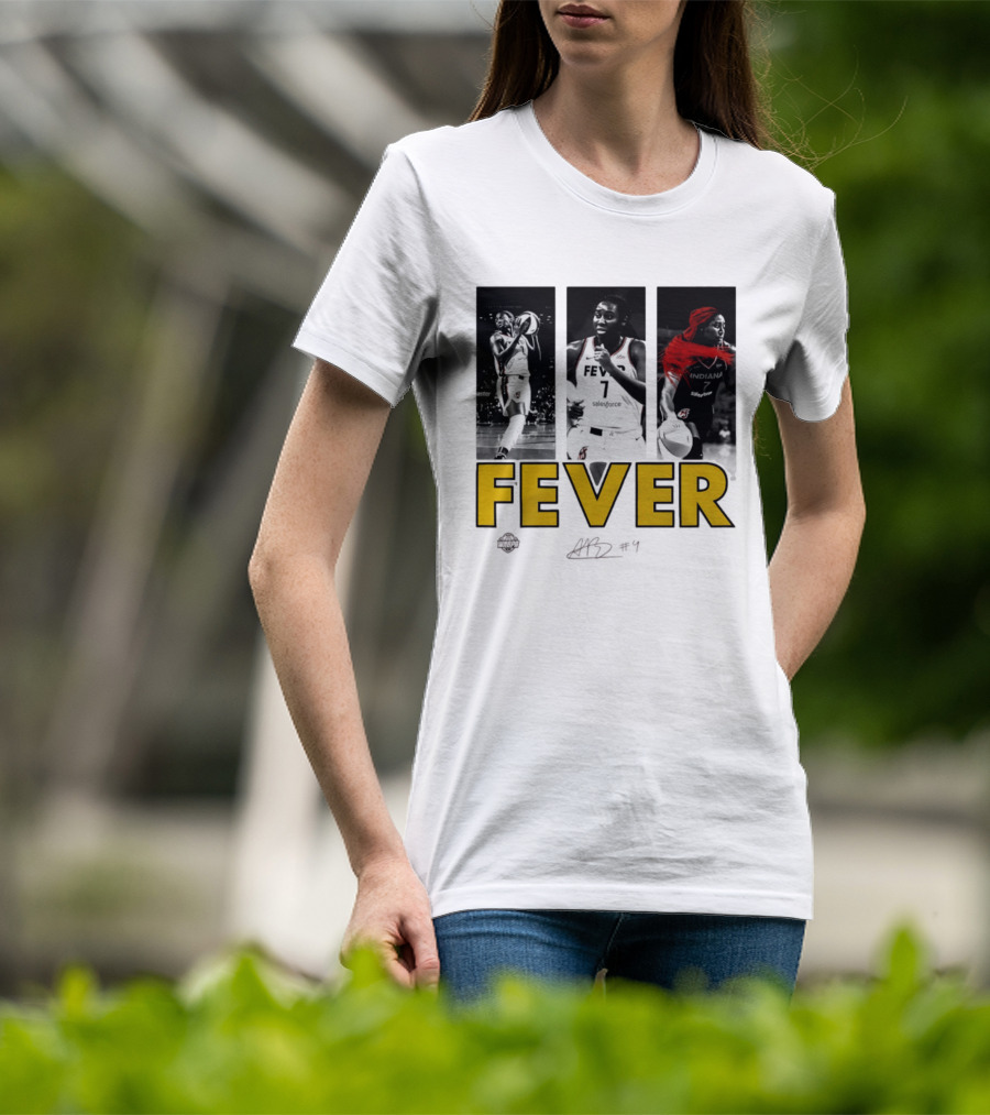 Indiana Fever Aliyah Boston WNBA Player Collage Signature T-Shirt
