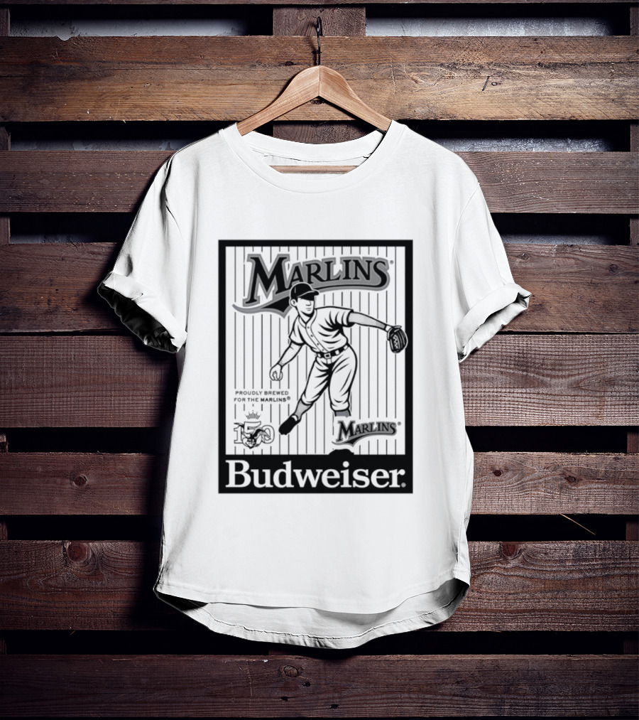 Budweiser 150 Years Florida Marlins Baseball Vintage Player T-Shirt