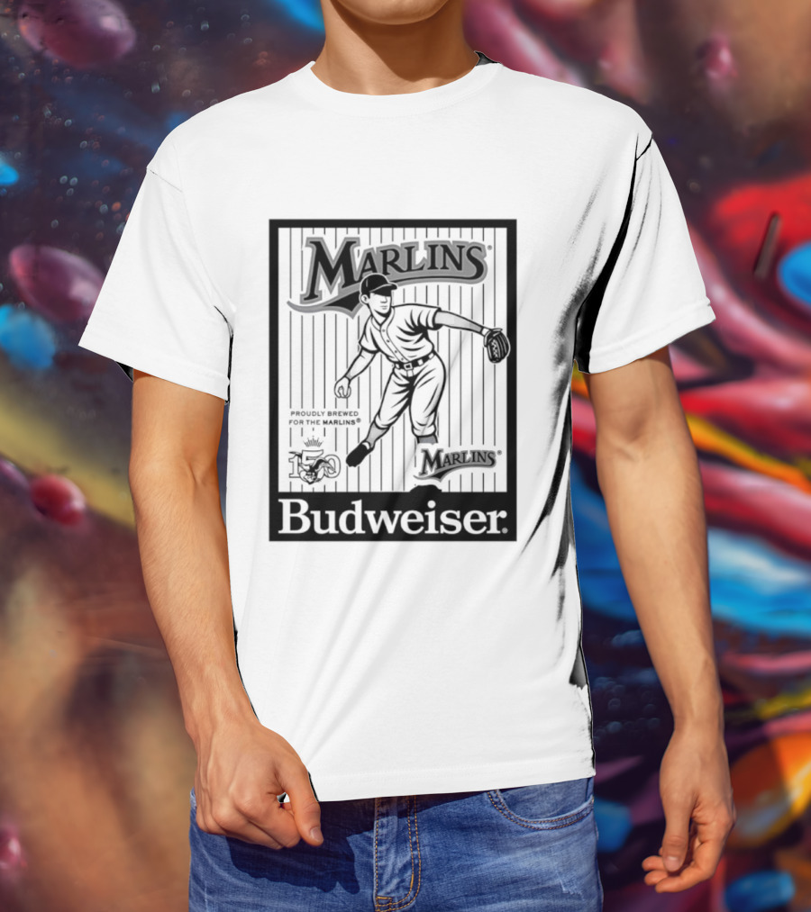 Budweiser 150 Years Florida Marlins Baseball Vintage Player T-Shirt