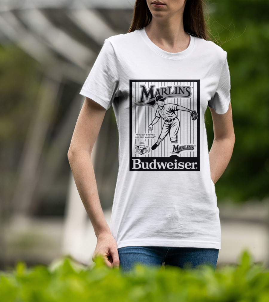 Budweiser 150 Years Florida Marlins Baseball Vintage Player T-Shirt