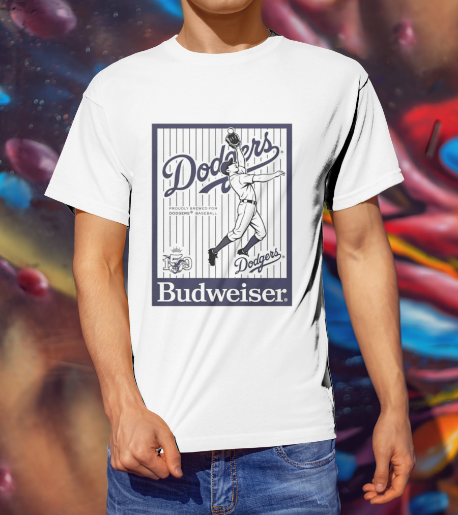 Budweiser Dodgers 150 Years Los Angeles Baseball Celebration T-Shirt