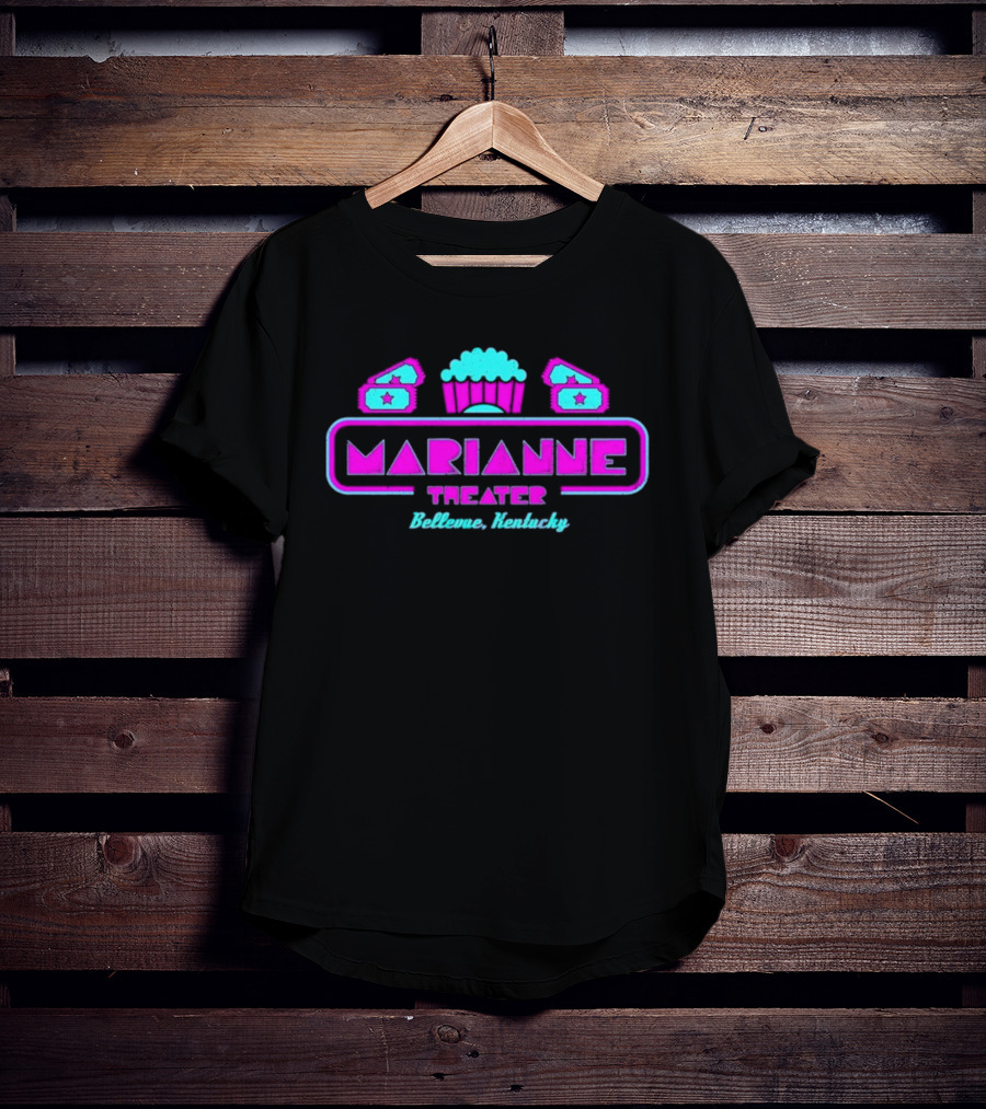 Marianne Theater Bellevue Kentucky Retro Popcorn Cinema Aesthetic T-Shirt
