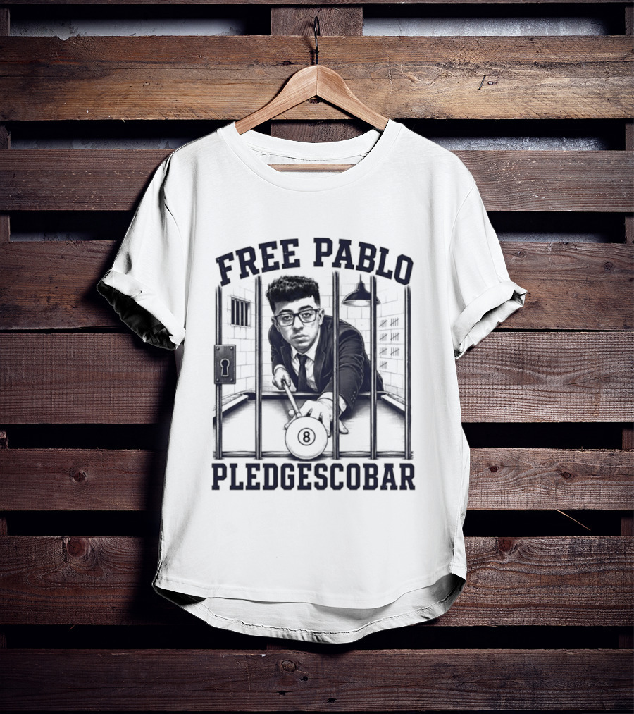 Free Pablo Pledgescobar Eight Ball Prison T-Shirt